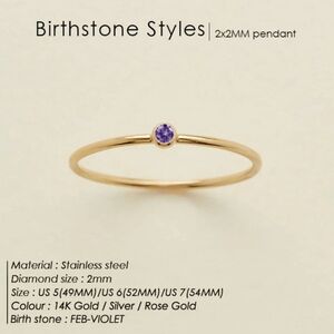 NWT Louise Carter Dainty Birthstone Ring Violet February Size 7